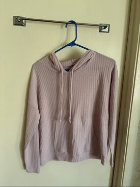 Chaser Light Pink Waffle Knit Hoodie